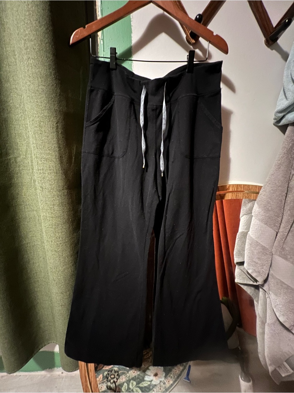 lululemon athletica Black Wide-Leg Lounge Pants with Drawstring